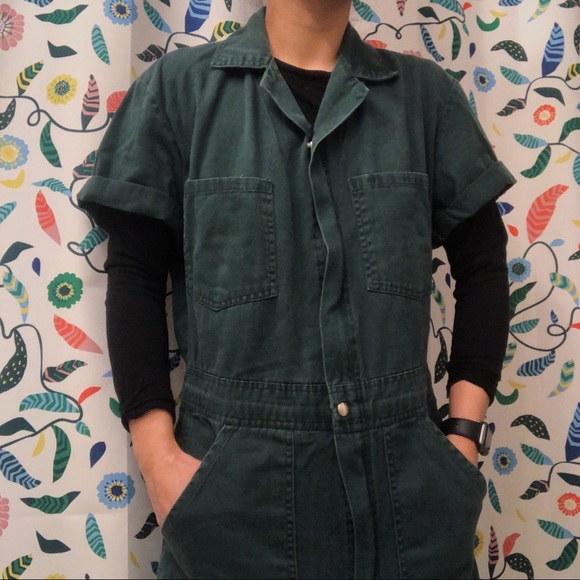 Pants - DARK GREEN COVERALL/JUMPSUIT